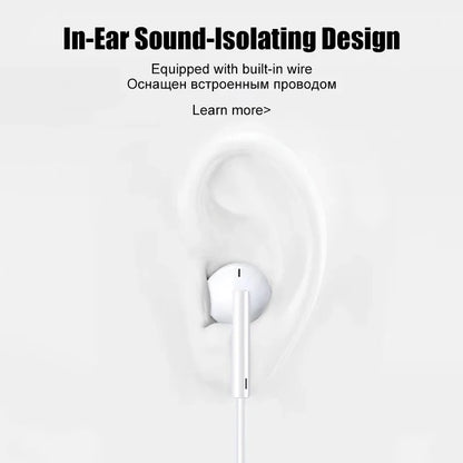 Original In-Ear Wired Earphones For Apple iPad iPhone 17 11 12 13 14 15 16 Pro Max TypeC Headphones Laptops Tablet 3.5mm Earbuds