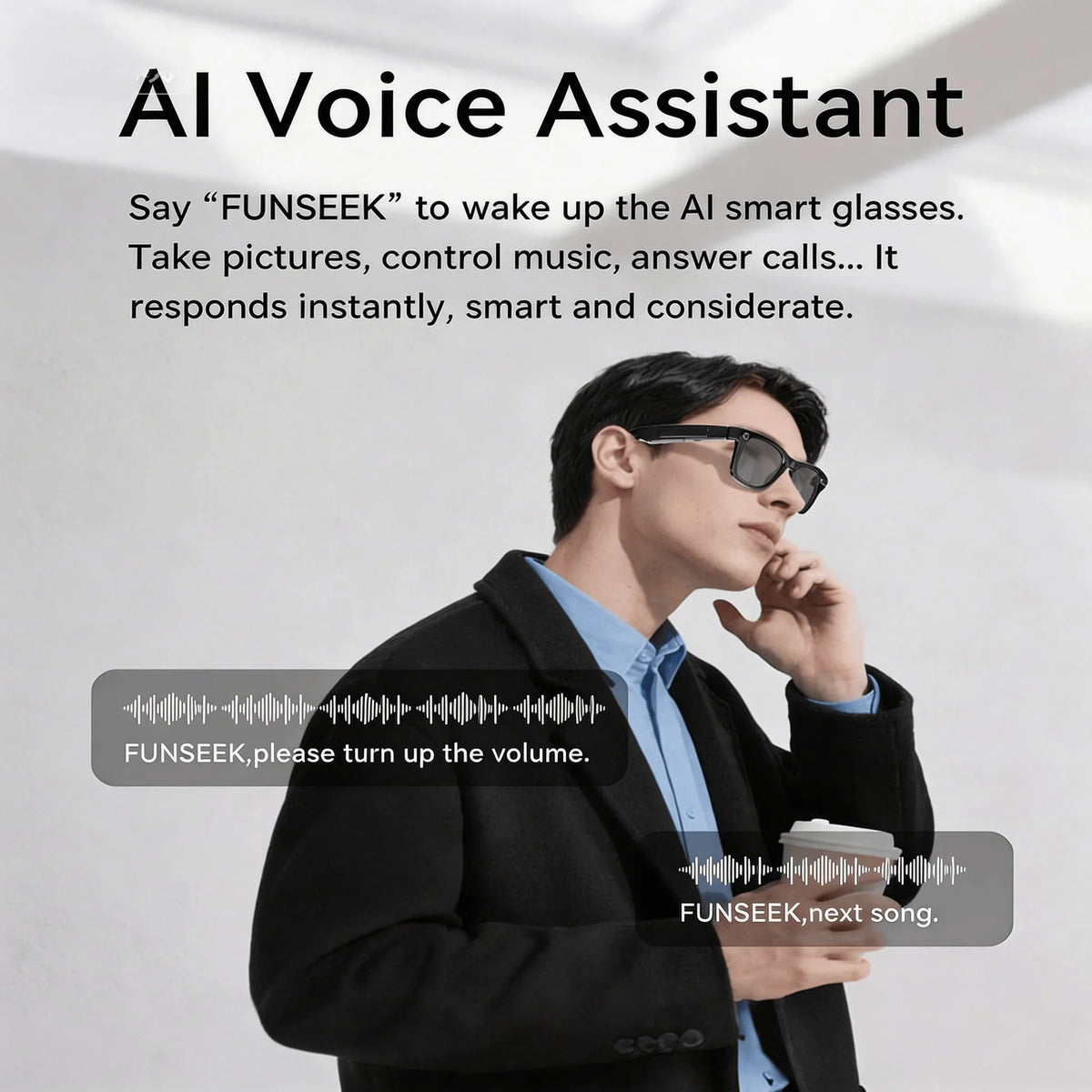 4K Camera Glasses with AI Smart Features That Support Real-Time Translation And Object Recognition, Open-Ear Audio, Ultra-Light Design, And Up to 8 Hours of Battery Life for Outdoor Cycling, Work, Travel