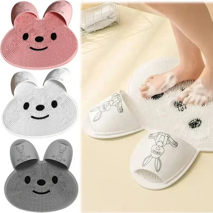 1Pc Silicone Foot Massage Mat Anti Slip Shower Mat Feet Rub Exfoliating Scrub Pad Bathroom Floor Cleaning Bath Mat