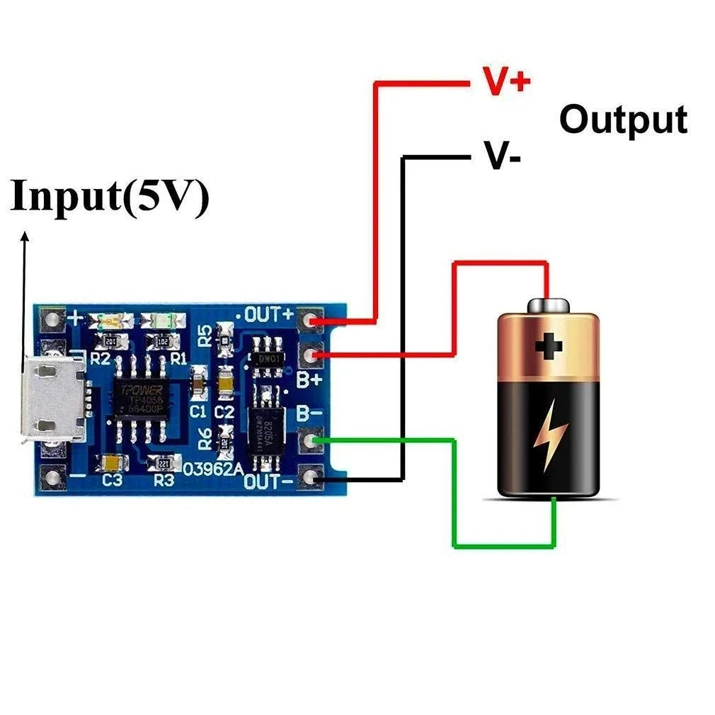 2/5PCS 5V 1A Micro/Type-c/Mini 18650 TP4056 Lithium Battery Charger Module Charging Board With Protection Dual Functions Li-ion