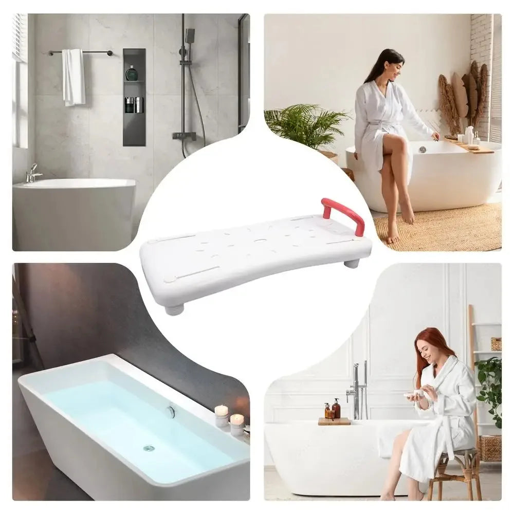 Adjustable Bathtub Shower Board – Non-Slip Bath Seat with Handle