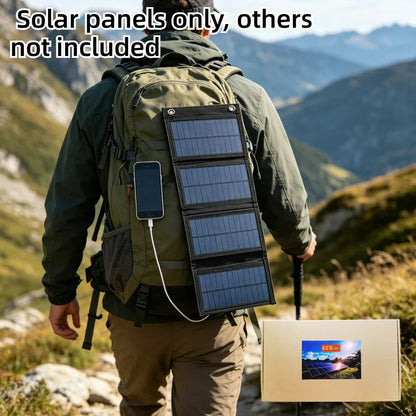 Outdoor Backpack Carry Portable Foldable Waterproof Solar Charging Panel 25W 100W Dual USB Solar Power Source Camping Hiking