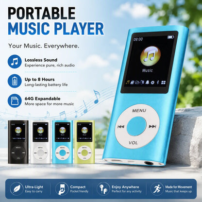 Aluminum Alloy MP3 Player Stylish Multifunctional Lossless Sound Slim 1.8 Inch LCD Screen Portable MP3 Music Player