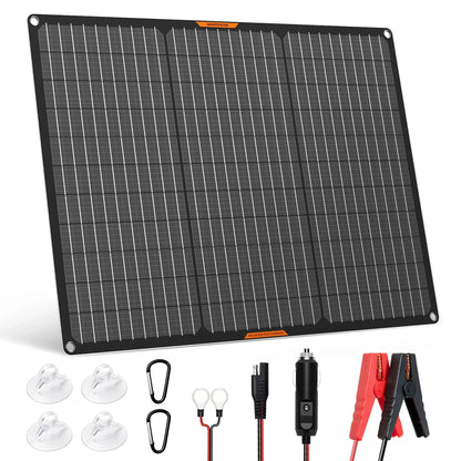MHPOWOS Solar Panel Kit 50W 12V Solar Battery Trickle Charger Maintainer + Upgrade Controller for Boat Car RV Motorcycle Marine