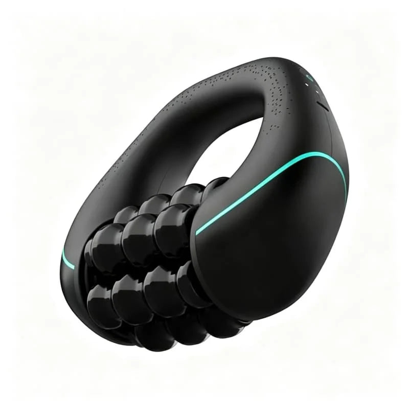 Electric Roller Massager Handheld Massage Deep Tissue Muscle Relax Portable Cordless Rechargeable 3 Speed Adjustable Massager for Back Shoulder Leg Body Sore Muscle Relief Home Office Gym Travel Daily Use Black