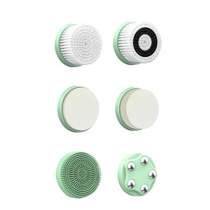 IPX6 Waterproof Electric Cleansing Brush 6 In1 Sonic Rotating Deep Cleansing Brush Remove Acne Pore Skin Rejuvenation Beauty