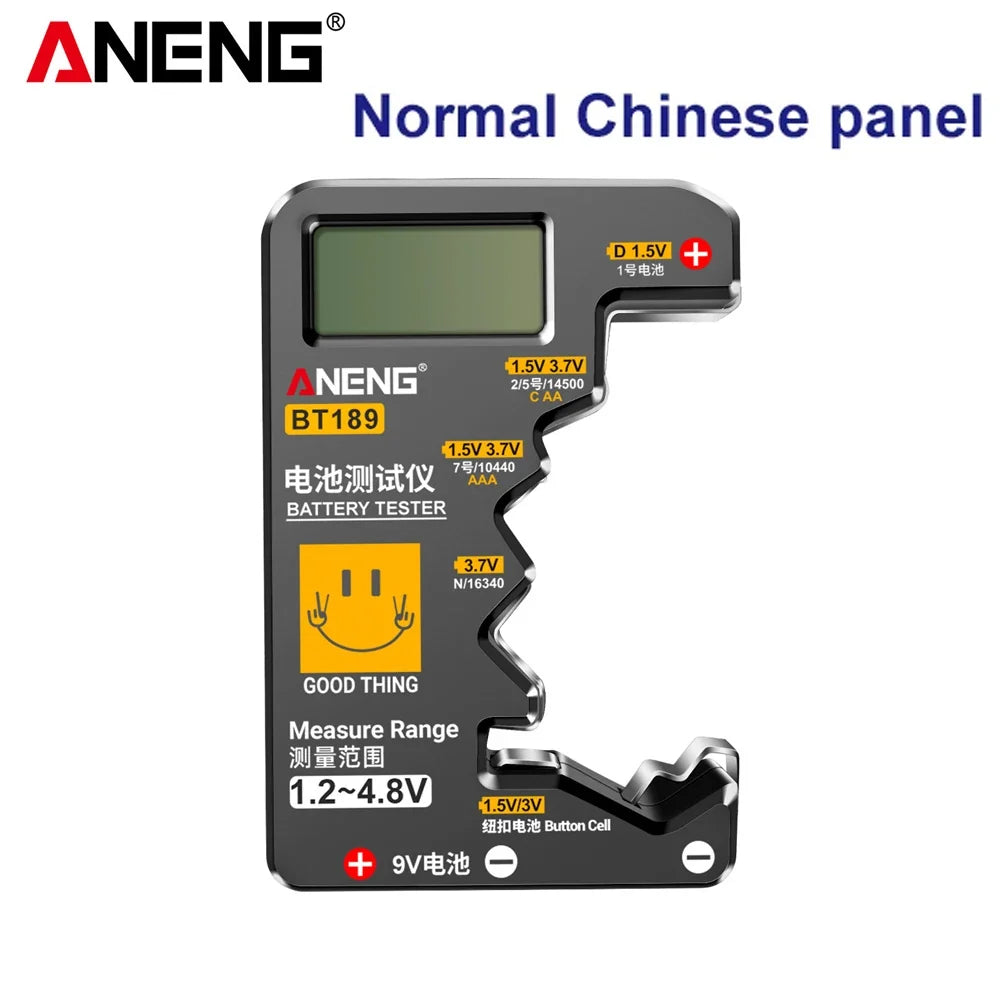 Battery Tester ANENG BT189 Digital Universal Detector Capacity Tester Display Checkered Gauge Analyzer AAA AA Button Cell Tests