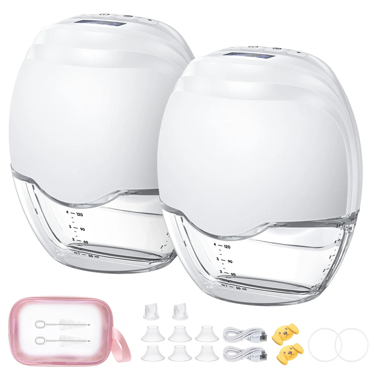 Wearable Breast Pump, Hands-Free, with Longer Battery Life & LED Display, Leakproof Design, Portable Electric Breast Pump with 3 Modes & 12 Levels & Low Noise, Portable Breastfeeding Device with Carrying Case.