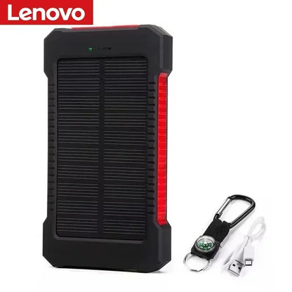 Lenovo Large‑Capacity 500000mAh Solar Power Bank Outdoor High‑Speed Charging Portable Charger for iPhone Samsung Huawei