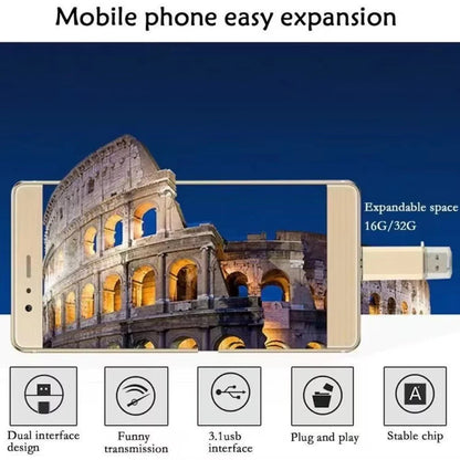 Lenovo 16TB 2 In 1 OTG USB Flash Drive 3.0 Type C 8TB 2TB Pendrive For iPhone Samsung Huawei Xiaomi Android Laptop Memory Stick
