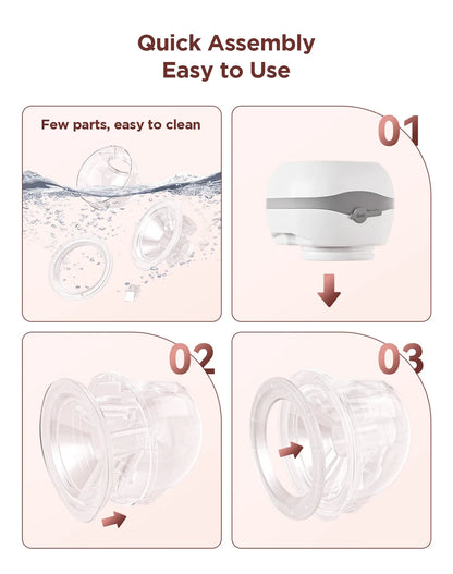 Jheppbay Electric Breast Pump BPA-Free 3 Modes & 12 Levels Hands Free Breastpump with 21/24/27 mm Flange for Breastfeeding