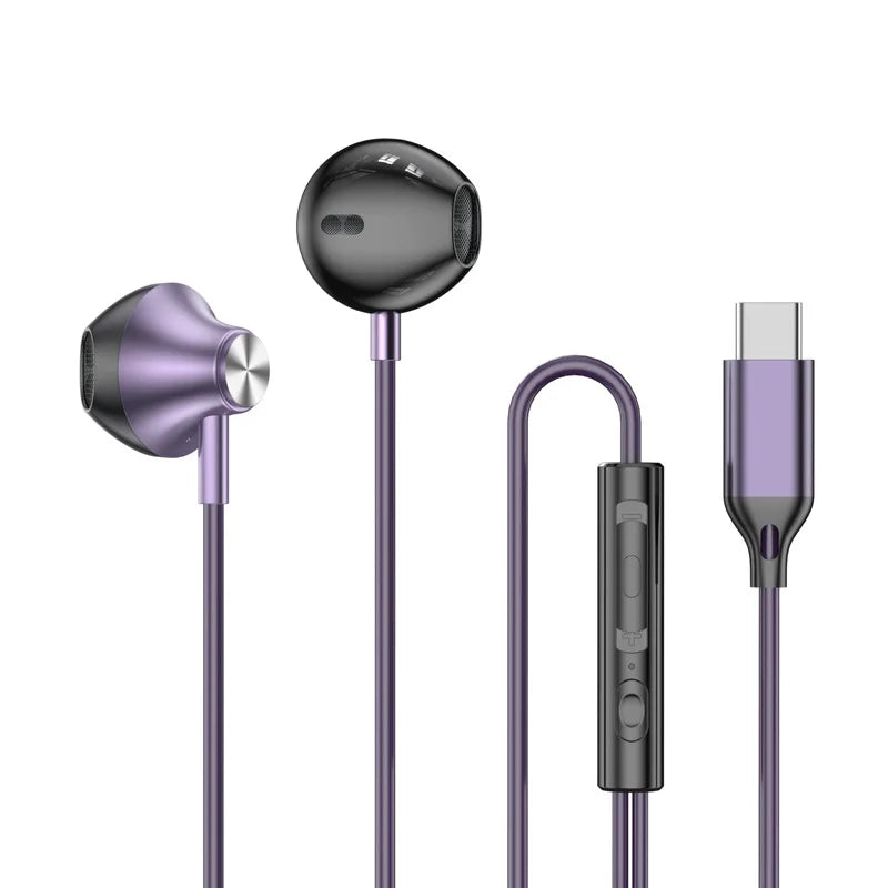 #9d Stereo Type C&3.5mm Gamers Headsets Wired Earphones In-Ear