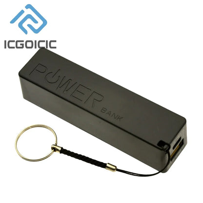 USB Power Bank Case Kit 18650 Battery Charger Module DIY Box Shell With Cable For Arduino Projects Black
