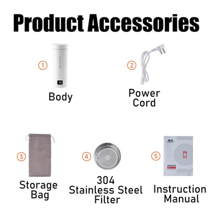 SUNATUR 400ml Electric self heating Cup Portable Thermos Smart Temperature Travel heater tumbler 316L kettle coffee wireless mug