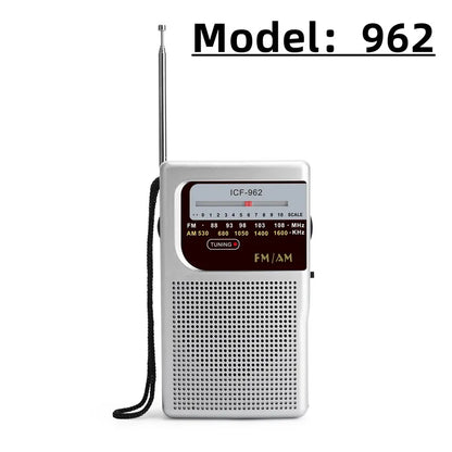 BC-R21/961/962 Mini Radio AM FM Battery Operated Portable Radio Best Reception Longest Lasting For Running Walking Home Soundbox