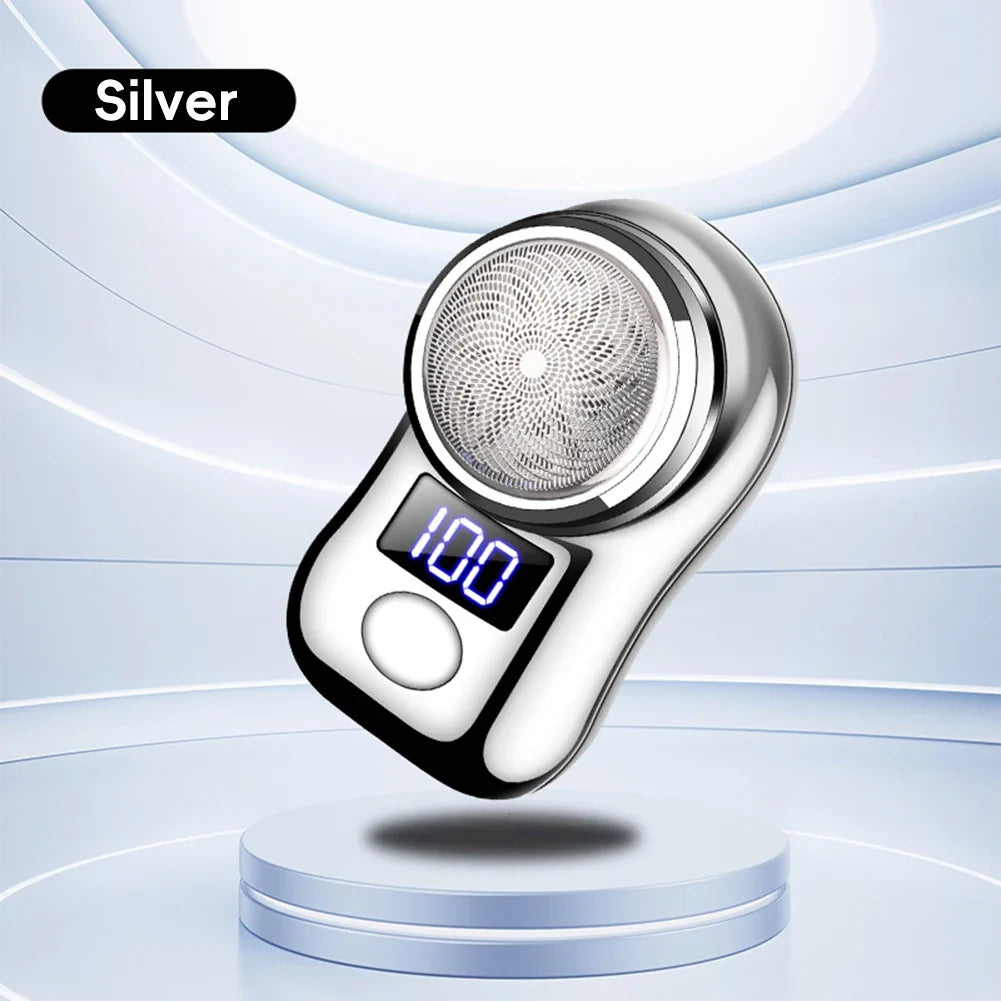Men Shaving Tool Usb Rechargeable Portable Electric Shaver with Led Battery Display for Men Waterproof Mini Travel Rotary Razor