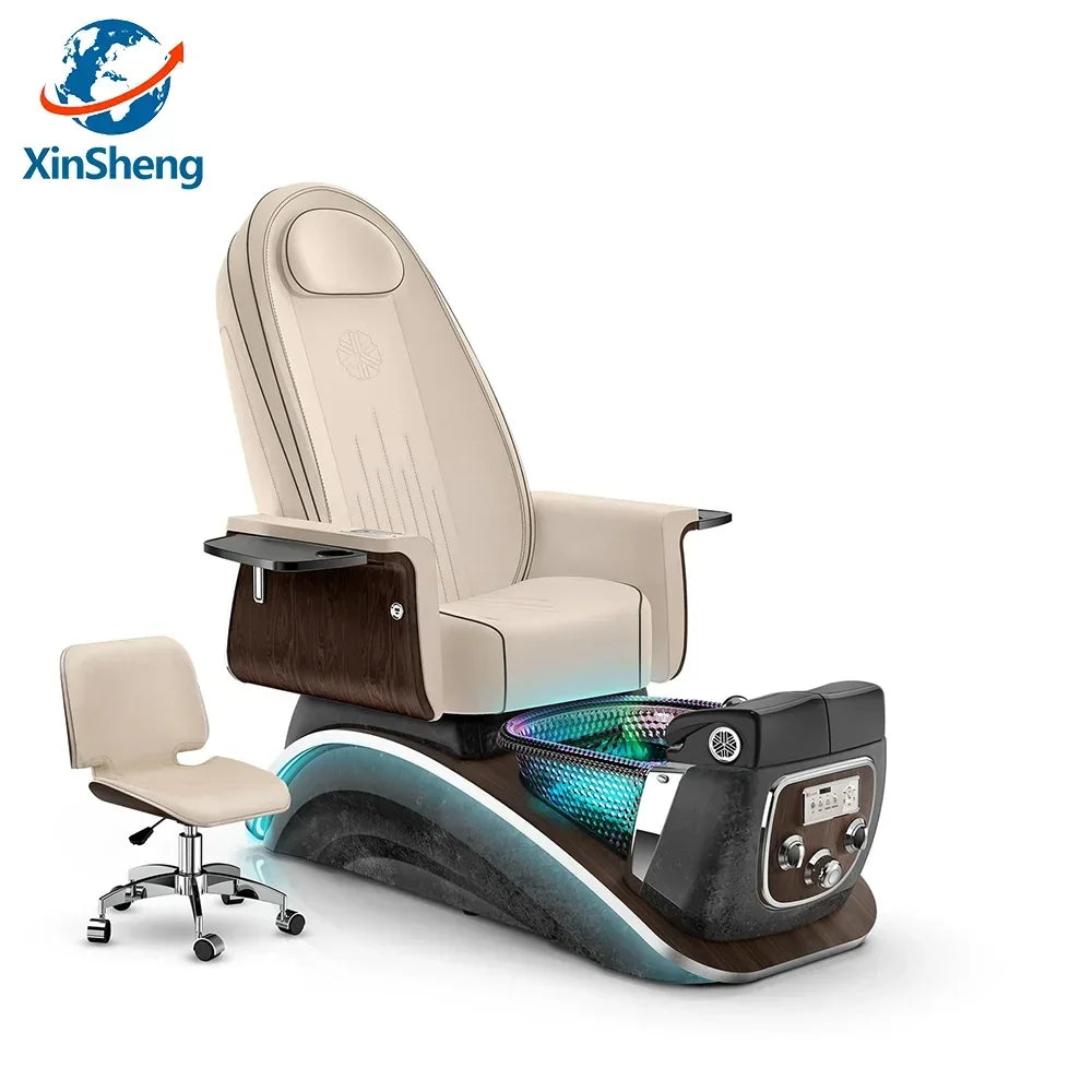 Beauty Salon Pedicure Chair with Electric Back Massage Foot Bath SPA Furniture