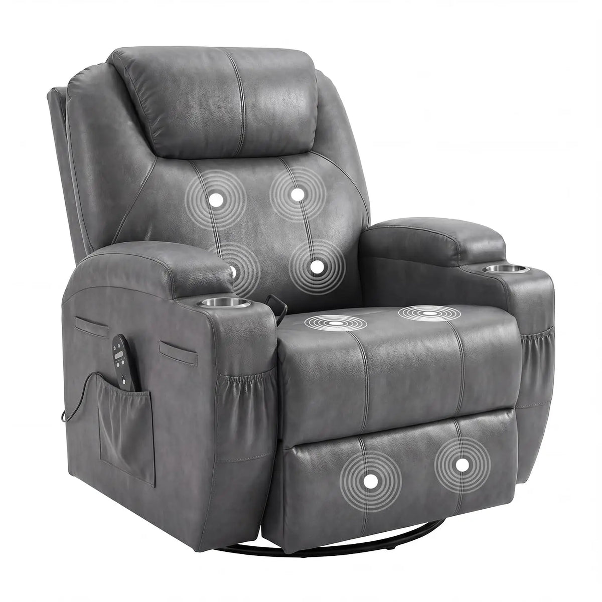 Small Swivel Rocker Recliner, Rocking Chair Recliner with Massage | 360 Upholstered Fabric Rocking Chair Recliner, Customized