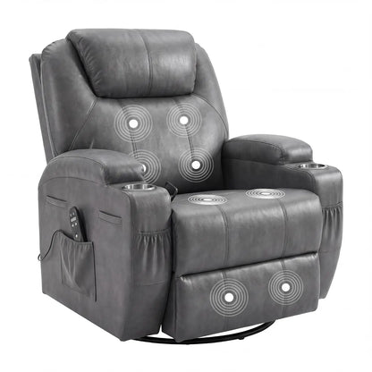 Small Swivel Rocker Recliner, Rocking Chair Recliner with Massage | 360 Upholstered Fabric Rocking Chair Recliner, Customized