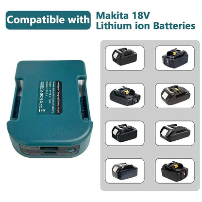 1Pc For Makita 18V With USB With Type-C Battery Holder For Makita Battery BL1840 BL1850 BL1860 Charger Adapter Fast Charging
