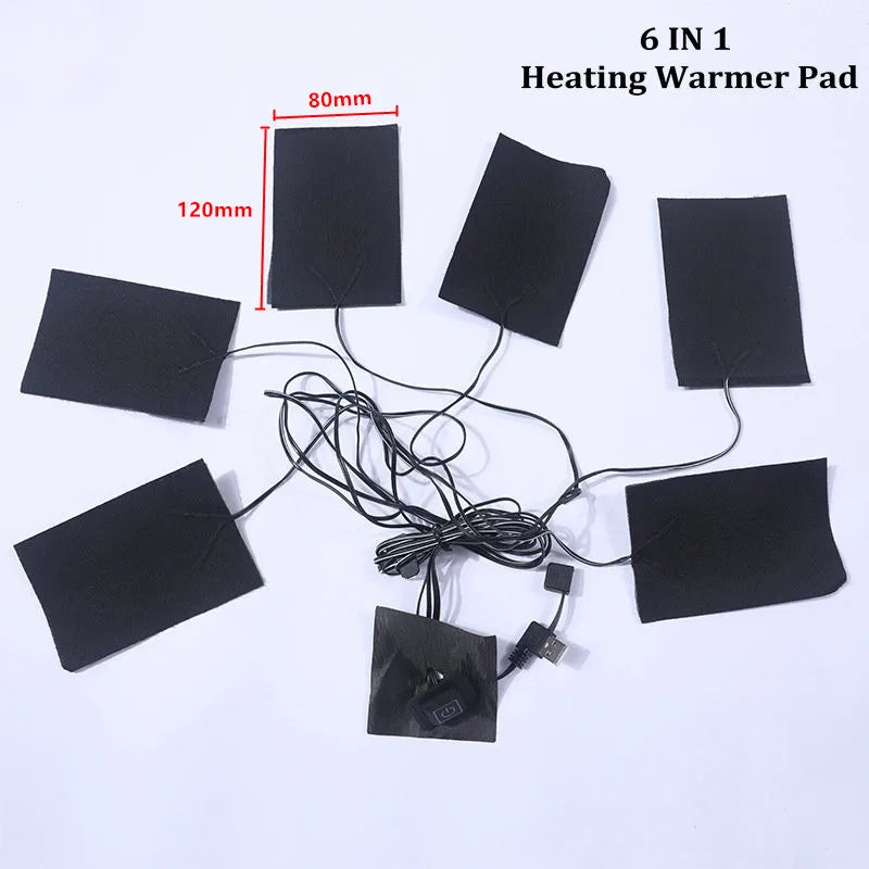 USB Clothes Heater Pad With 3 Gear Adjustable Temperature Electric Heating Sheet Heating Warmer Pad For Vest Jacket