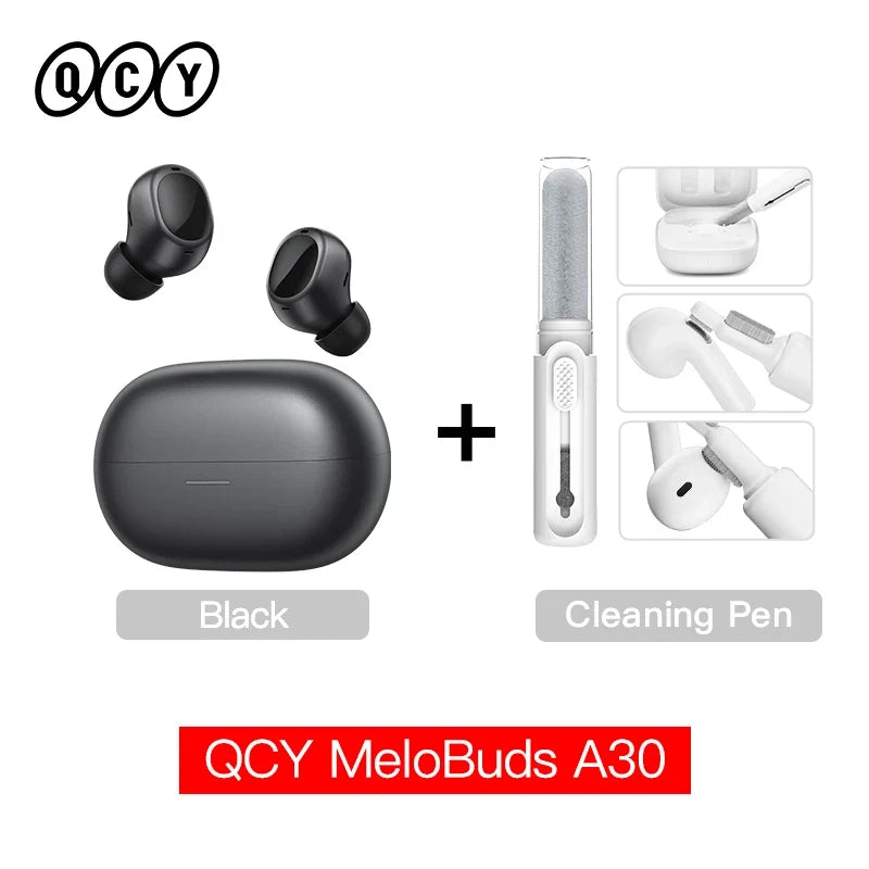 QCY MeloBuds A30 Wireless Earbuds Bluetooth 6.0 LDAC Hi-Res Audio -60dB Hybrid ANC Earphones AI Scene 8 Mics HD Call Headphones