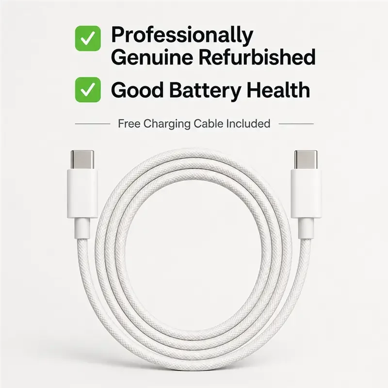 Apple iPhone 16e A3212 Unlocked Cell‑Phone,128GB Black/White,Grade 1‑4 Refurbished Genuine Device  Good Condition Refurbished Cell Phone,With Free Charging Cable