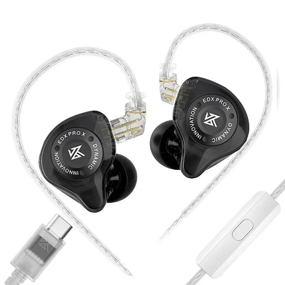 KZ EDX PRO X IEM Earphones Dynamic Drive HiFi Deep Bass Sound Earbud Sport Music Noise Cancelling Headset with Detachable Cable