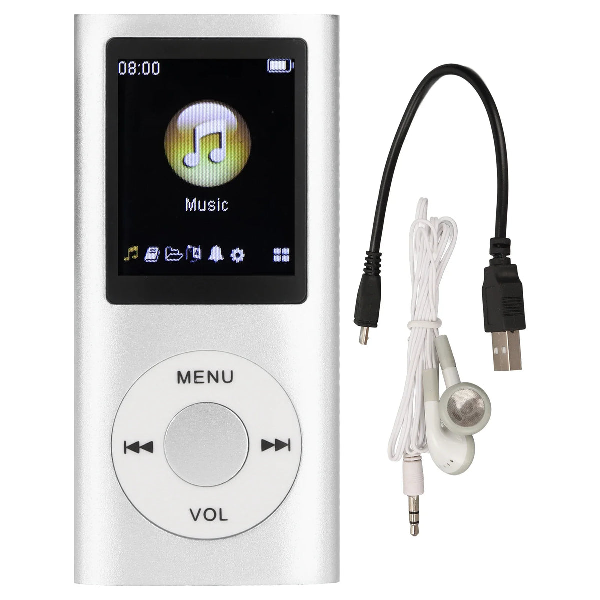 Aluminum Alloy MP3 Player Stylish Multifunctional Lossless Sound Slim 1.8 Inch LCD Screen Portable MP3 Music Player