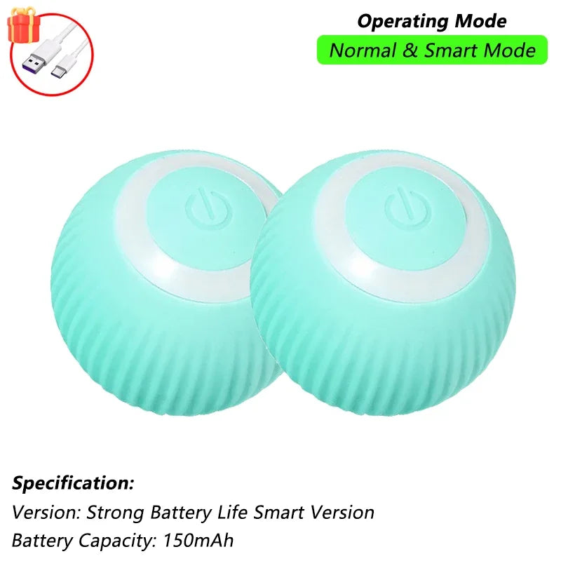 iLMH Cat Interactive Ball Toy Automatic Rolling Ball Faux Tail Rechargeable Smart Pet Electric Toy Pet Training Imitate Mouse