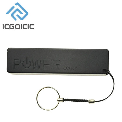 USB Power Bank Case Kit 18650 Battery Charger Module DIY Box Shell With Cable For Arduino Projects Black