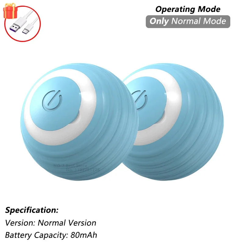 iLMH Cat Interactive Ball Toy Automatic Rolling Ball Faux Tail Rechargeable Smart Pet Electric Toy Pet Training Imitate Mouse