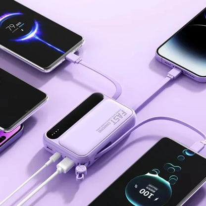Lenovo CCC 500000mAh 4 Cables High Capacity Mini Power Bank Fast Charging Portable External Battery Supply New For iPhone Xiaomi