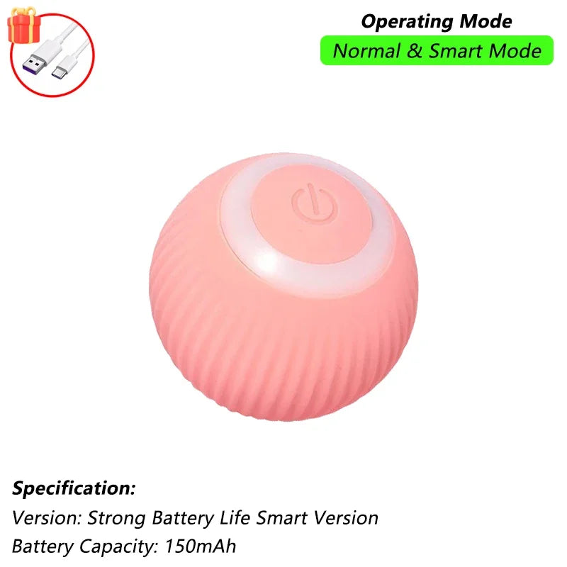 iLMH Cat Interactive Ball Toy Automatic Rolling Ball Faux Tail Rechargeable Smart Pet Electric Toy Pet Training Imitate Mouse
