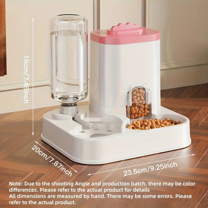 1-Pack Automatic Gravity-Fed Cat Water Dispenser & Feeder
