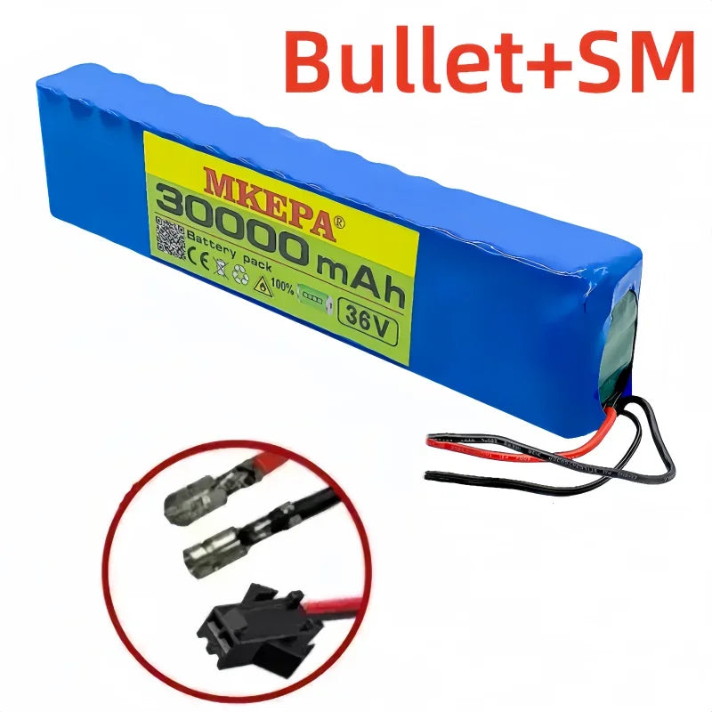 10S3P 36V 30000mAh 100% Brand New Lithium-Ion Rechargeable Battery Suitable for Electric Products Such as Scooters Battery