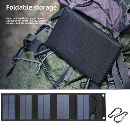 Backpack Pocket Carry Portable Foldable Waterproof Solar Charger 25W 100W Dual USB Travel Emergency Gear For Smartphone Tablet