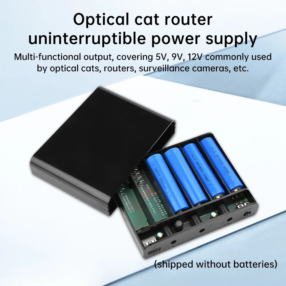 DC UPS 5V 9V 12V Output 6x 18650 Battery  Uninterrupted Power Supply DIY Power Bank Box for House Router Cellphone Tablet Modem