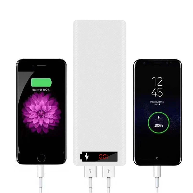 8/10*18650 Power Bank Battery Box Holder Portable Dual USB Type C Charge Shell for iPhone Xiaomi Huawei 18650 Battery Cases