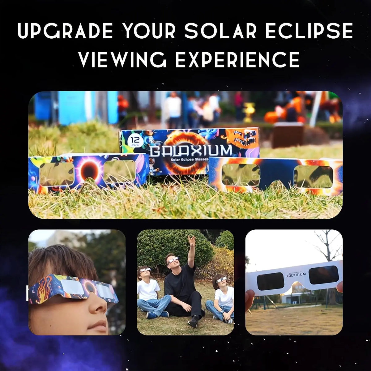 10pcs Family Pack Paper Solar Eclipse Glasses Safe Direct Sun Viewing