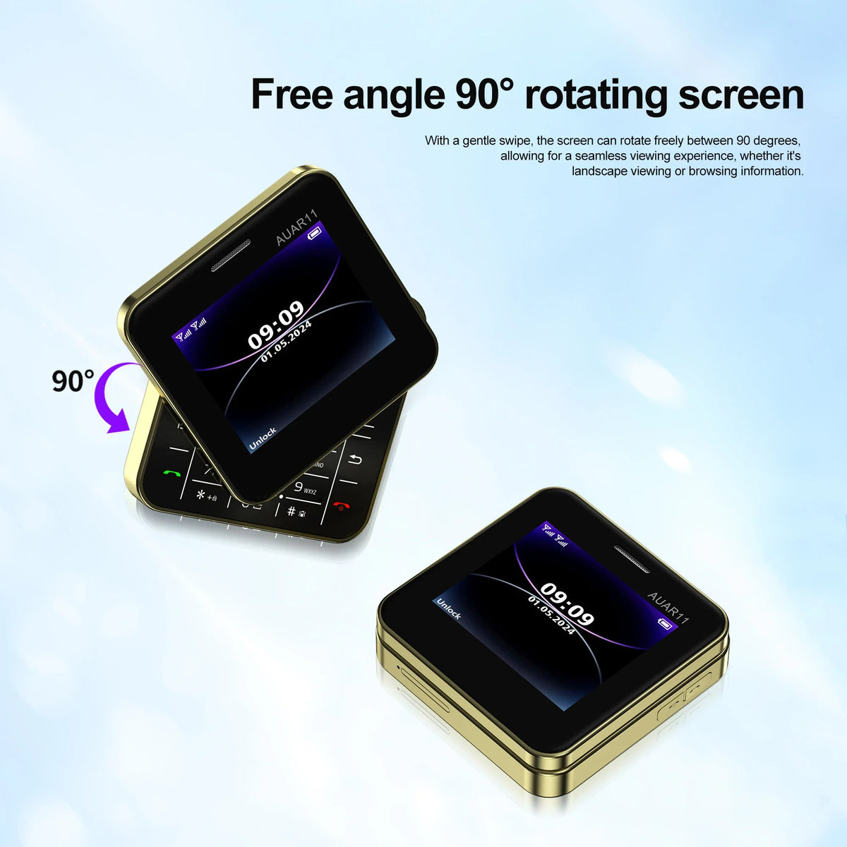 SERVO  Rotatable Mini Mobile Phone 2G GSM 2 SIM Standby Magic Voice FM Radio Quick Dialing Button Slider Small Cellphones