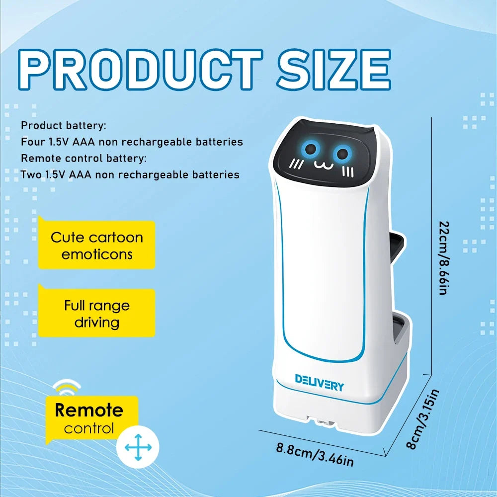 2.4G RC Food Delivery Robot Sound Lights Lift Serve Function Remote Control Parent-child Interactive Electric Kids Toys Gifts