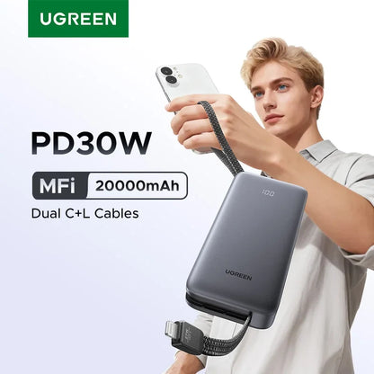 UGREEN PD 30W Power Bank Fast Charge 20000mAh Portable PowerBank for iPhone 17 16 Pro Max Xiaomi External Battery