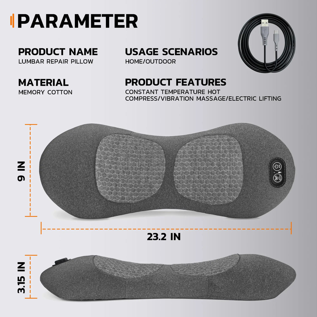 3 in 1 Back Massager - Electric Lumbar with Heat, Vibration, Traction,Lumbar Support Pillow for Back Deep Tissue Relaxation
