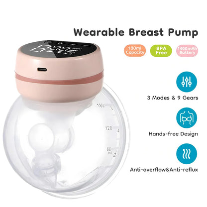 Portable Wearable Electric Breast Pump - Hands-Free Milk Collector for Comfortable Extraction,Breastfeeding Assistant
