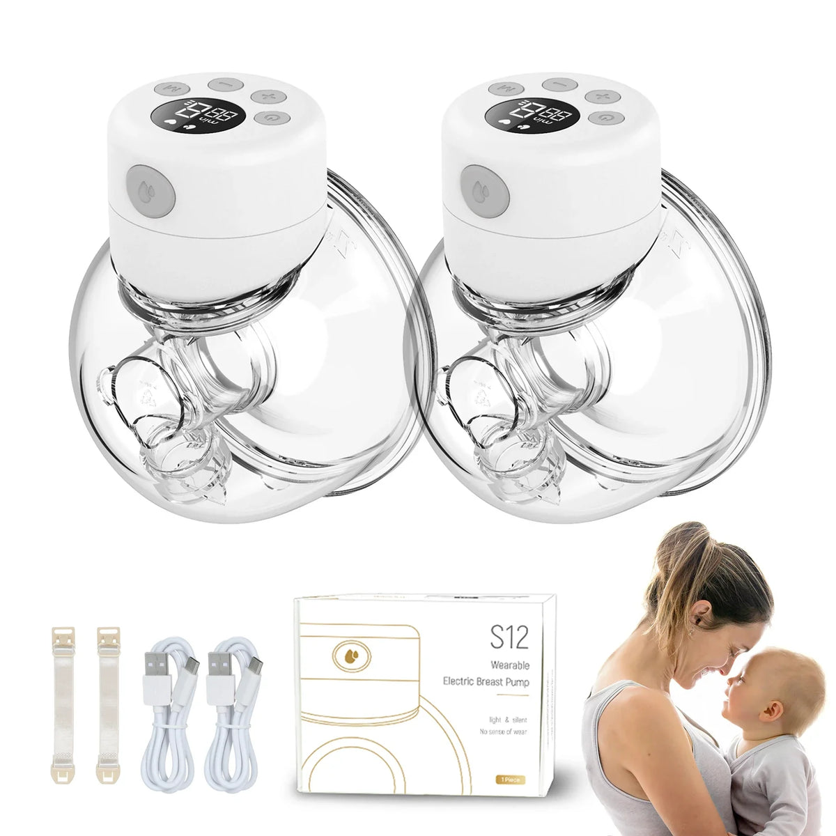 Hands Free Electric Breast Pumps Mother Milk Extractor Portable Breast Air Pump Wearable Wireless Breast pump UV disinfectable