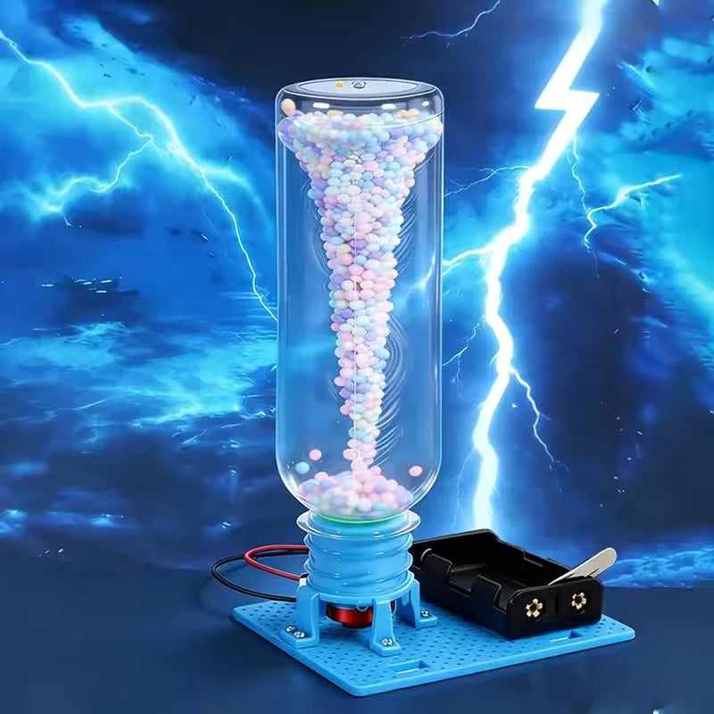 DIY Electric Vortex Tornadoes Assembly Puzzle Toy Physical Science Experiment Kit STEM Educational Desktop Model Gifts for Kids