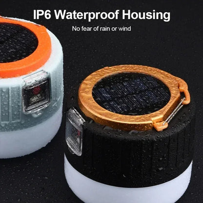 Portable Solar Camping Light Power Bank LED Lanterns With Remote Control Waterproof Outdoor Tent Light Rechargeable Flashlight ﻿