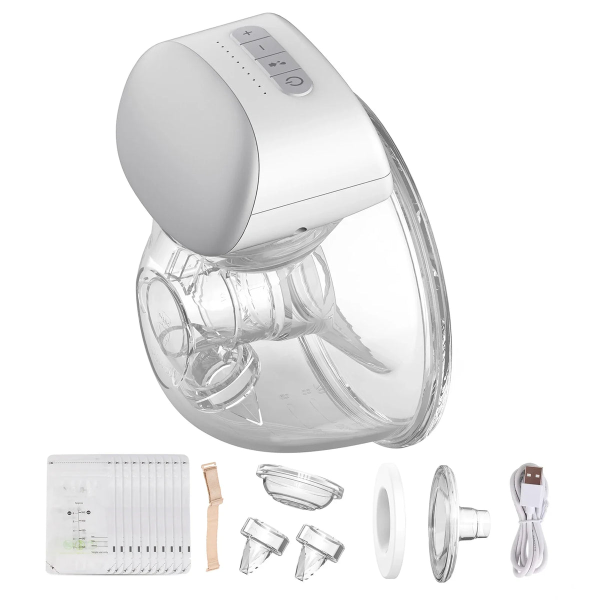 Bebebao Wearable Electric Breast Pump Hands Free Breast Cup 8oz/240ml BPA-free 3 Modes 10 Suction Levels for Breastfeeding