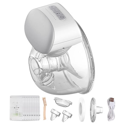 Bebebao Wearable Electric Breast Pump Hands Free Breast Cup 8oz/240ml BPA-free 3 Modes 10 Suction Levels for Breastfeeding